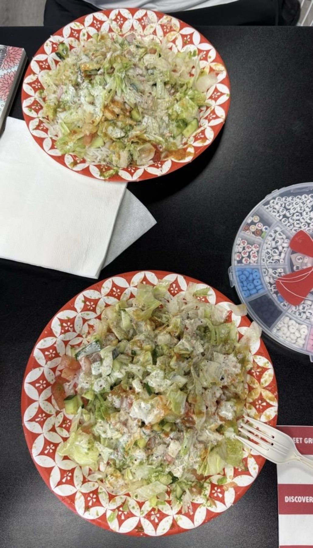 Two plates of chaat ready to serve